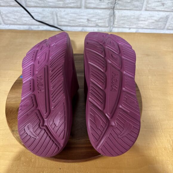 Hoka Ora Recovery Slide 3 Womens Size 13 Sandals Burgundy Purple Slip On Shoes - Picture 6 of 7
